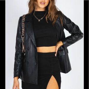 NWOT ELLEN FAUX LEATHER BLAZER